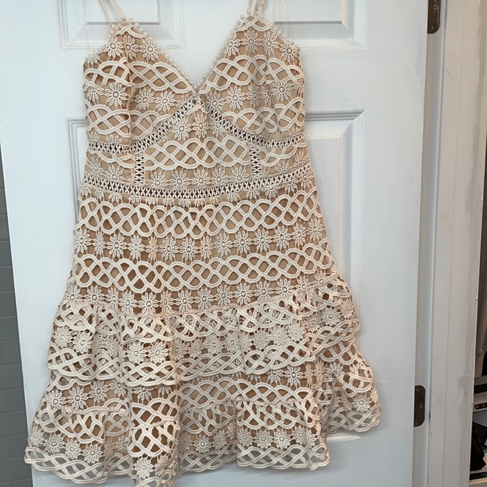 Just Me Crochet Lace Dress, Size L